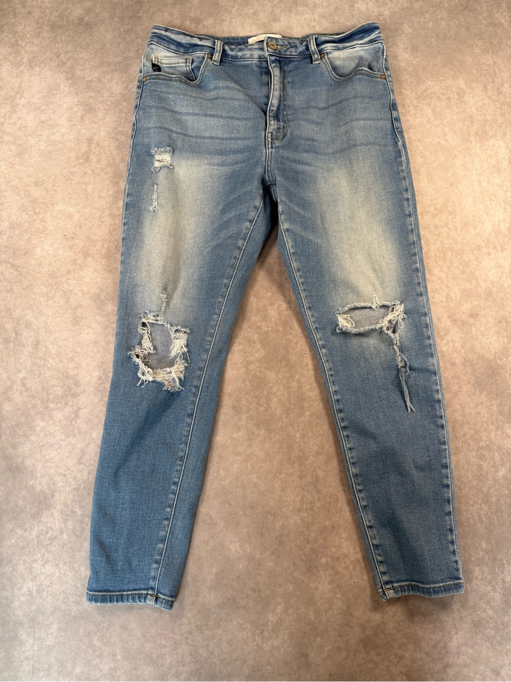Women’s Light Blue Distressed Skinny Jeans KanCan size 13